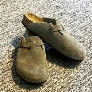 Birkenstock suede clogs